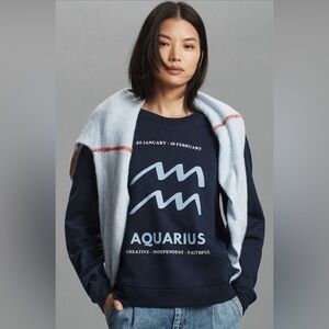 NWT! Anthropologie The Zodiac Sweatshirt by Catherine O'Sullivan: Aquarius 💎